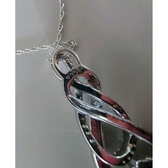Zales Sterling Silver Infinity Pendant Gemstone Chain Necklace 18" -Discontinued - Picture 4 of 6